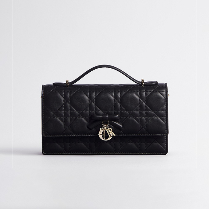 dior my dior mini black lambskin crossbody bag